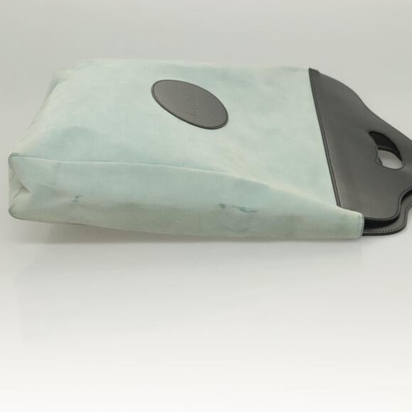 GUCCI Hand Bag Suede Light Blue Black 002 002 - Picture 4 of 16